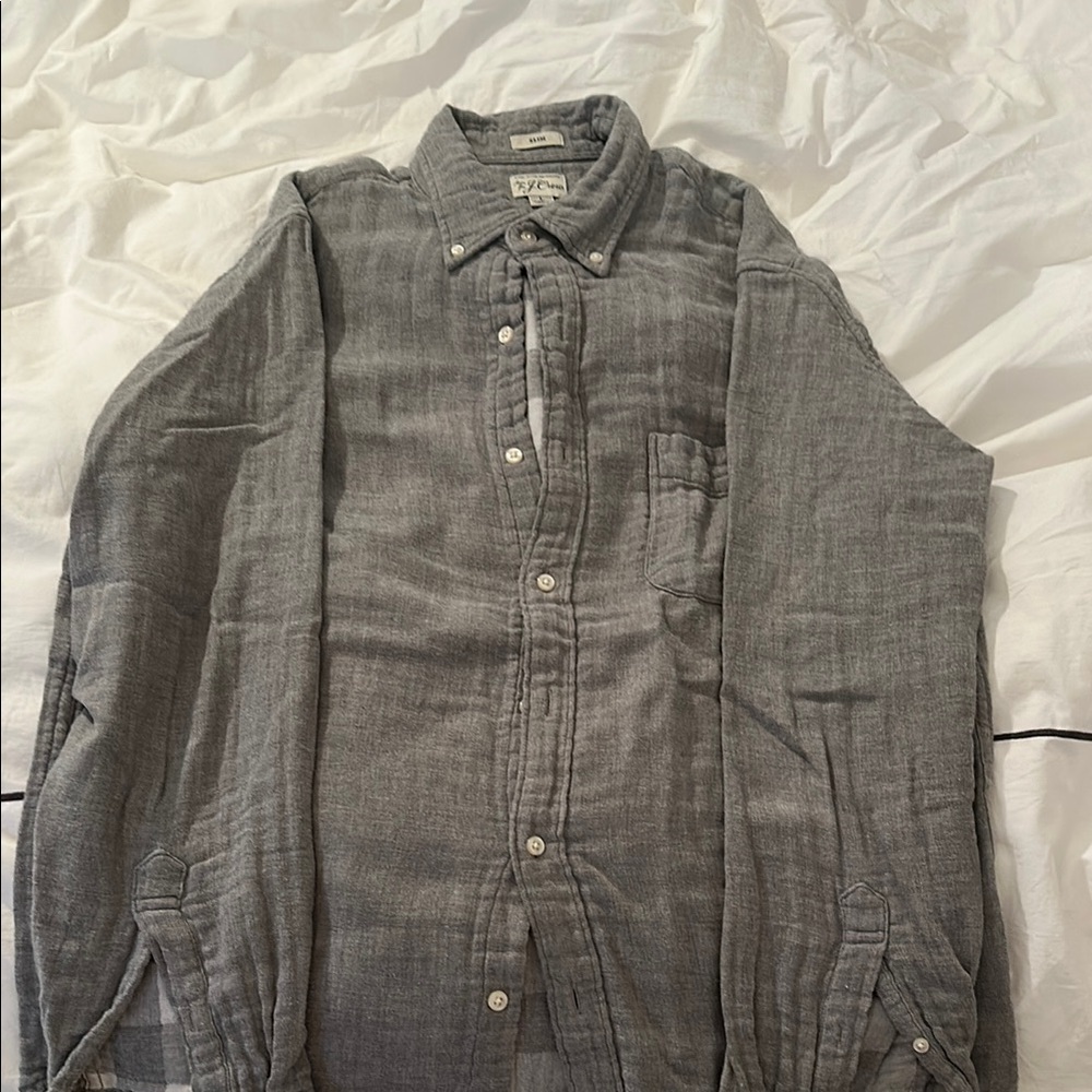 J. Crew Gray Casual Button Down Shirt Relaxed Fit